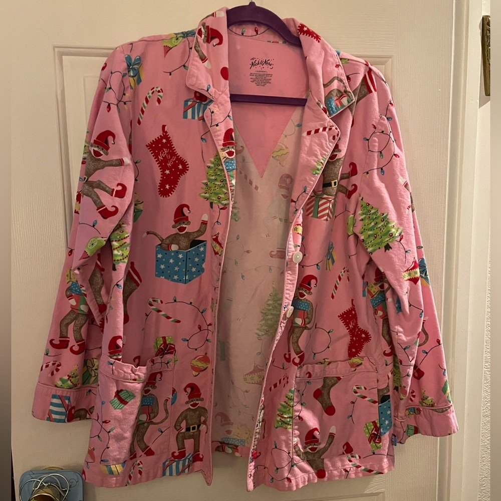 Christmas pajamas by Nick and Nora.